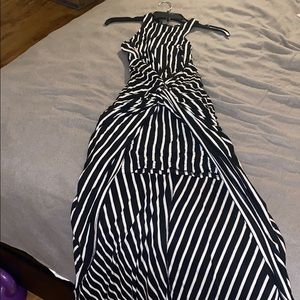 B&W hi-lo dress racer back